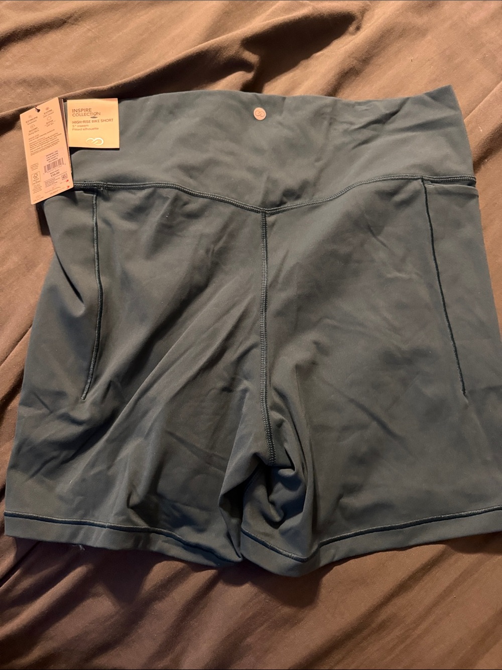 CALIA by Carrie Underwood High-Waist Bike Shorts - Teal Blue